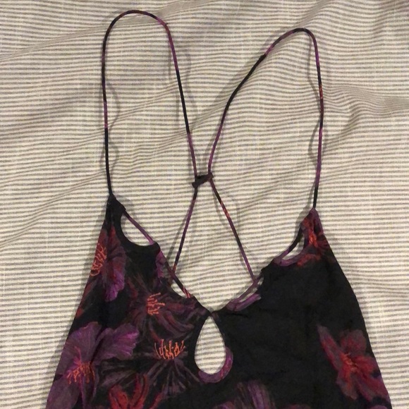 Out From Under-Black Floral Slip Dress - Picture 2 of 4